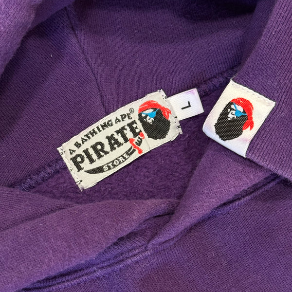 [L] Bape Purple College Logo Hoodie