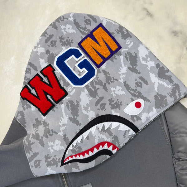 [3XL] Bape Digital Camo Military Shark Hoodie