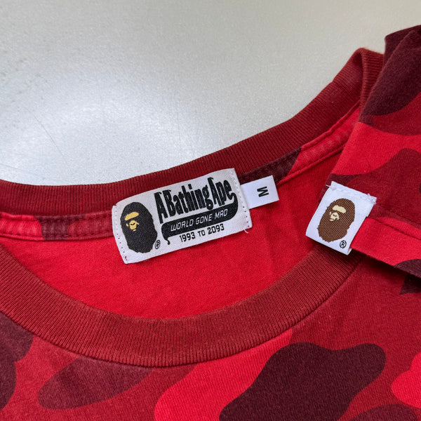 [M] Bape Red 1st Camo Shark Tee
