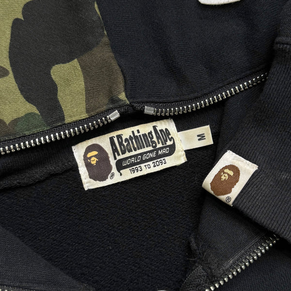 [M] Bape Half Camo Half-Zip Shark Hoodie