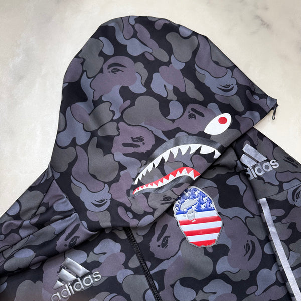 [M] Bape x Adidas Collab Shark Hoodie