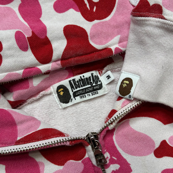 [M] Bape Pink ABC Camo Shark Hoodie