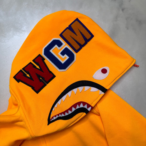 [L] DS Bape Neon Full-Zip Shark Hoodie
