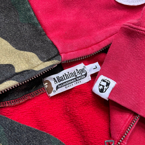 [L] OG Bape Land Half Camo Shark Hoodie