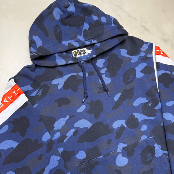 [L] Bape Blue 1st Camo Pullover Hoodie