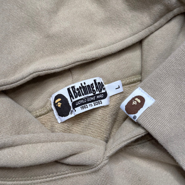[L] Bape Tan Pullover Shark Hoodie