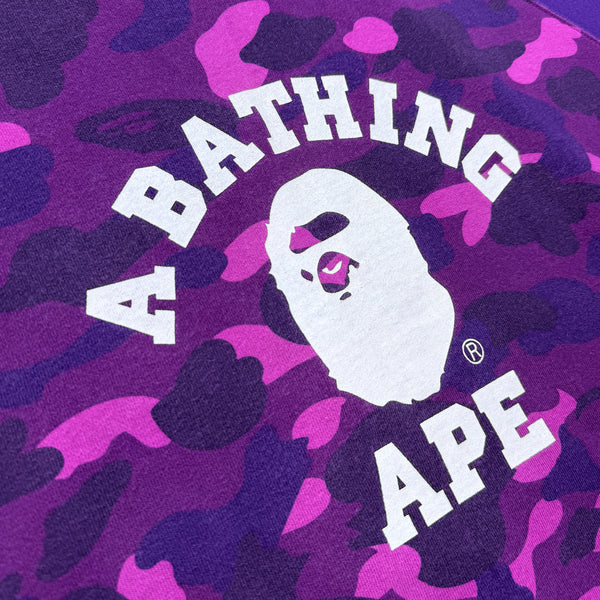 [L] OG Purple Camo College S/S Crewneck