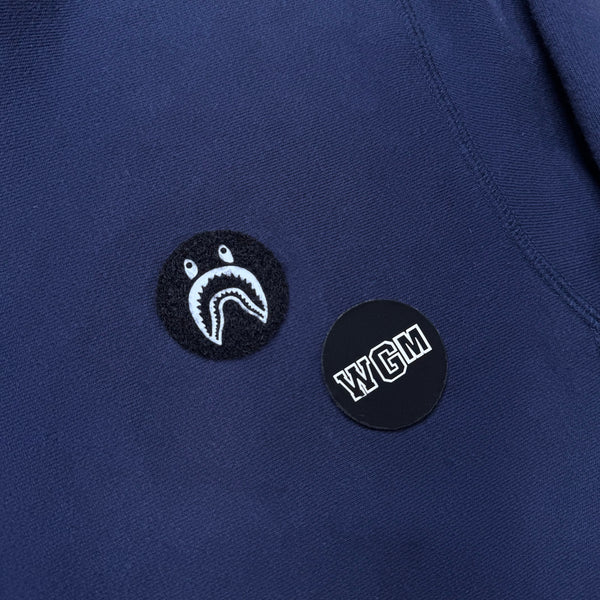 [2XL] Bape Navy Pullover Shark Hoodie