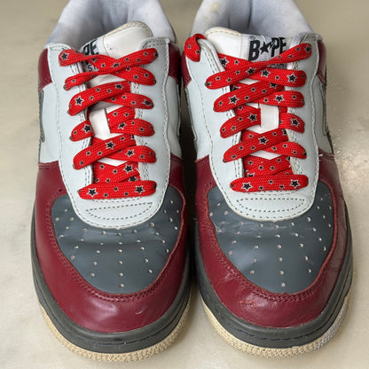 [9.5] Bape Maroon & Grey Bapestas