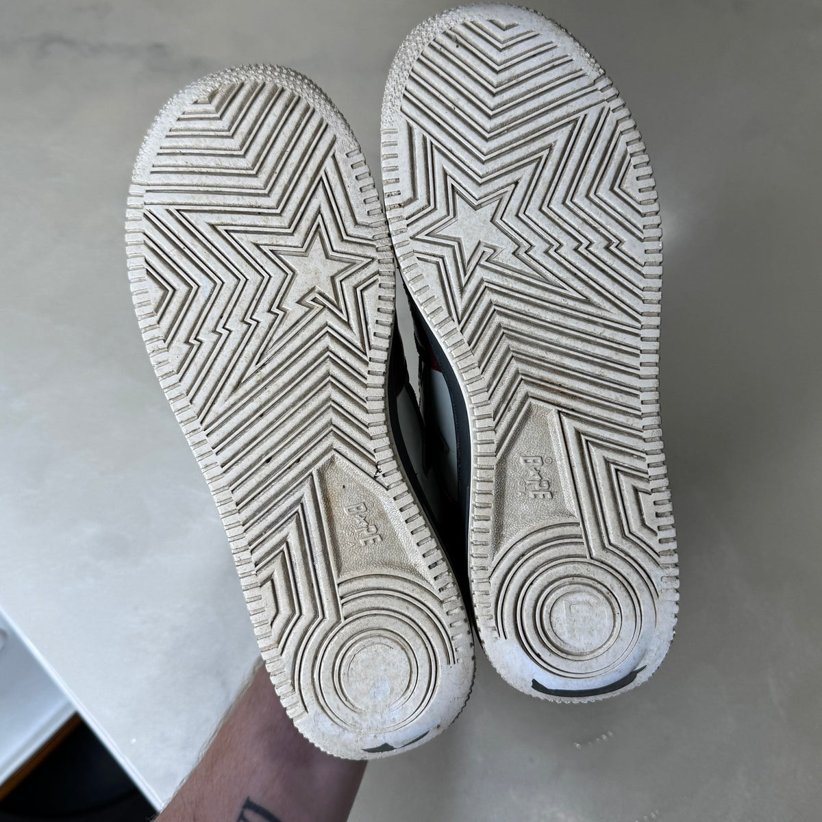 [9.5] Bape Maroon & Grey Bapestas