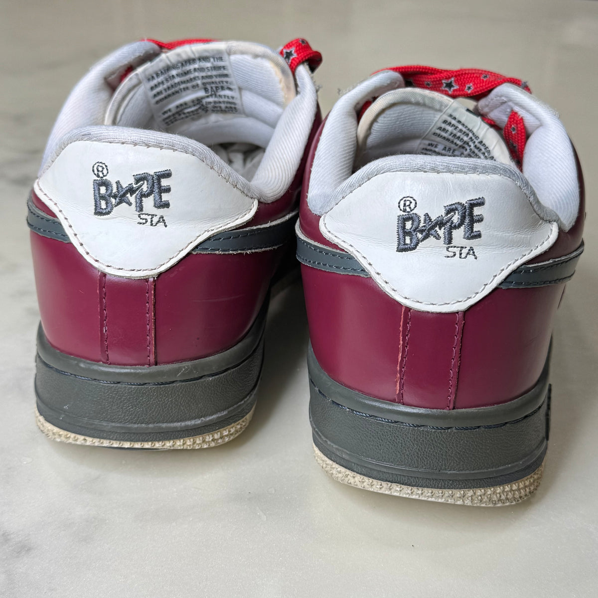 [9.5] Bape Maroon & Grey Bapestas