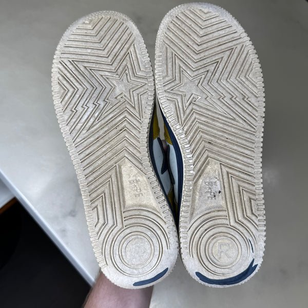 [9.5] Bape Navy & Yellow Bapestas
