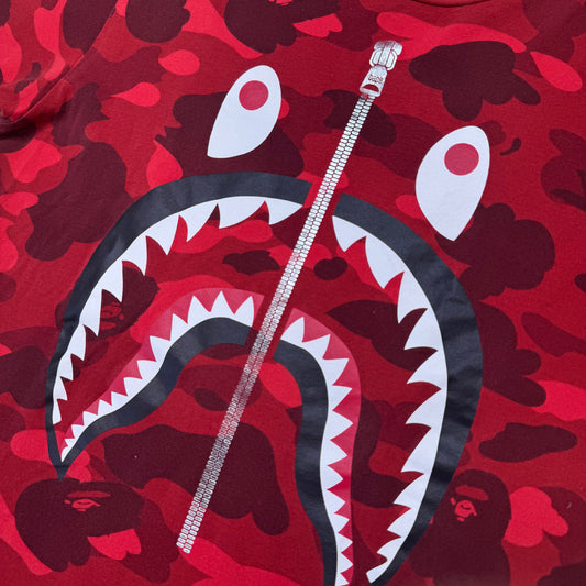 [S] Bape Red Camo Shark Tee