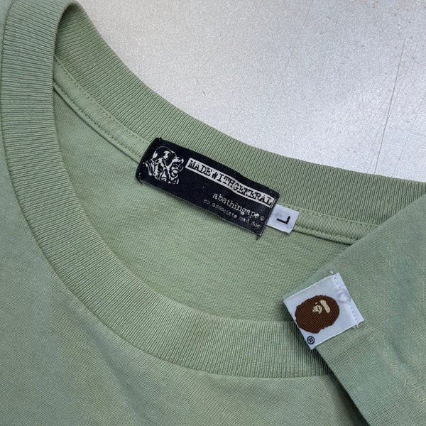 [L] OG Bape Green Gradient College Tee