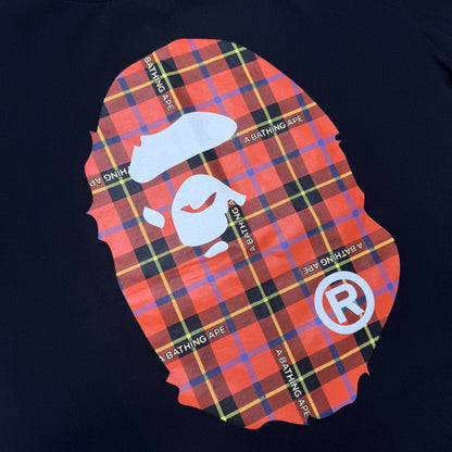 [XL] Bape Red Plaid Ape Head Tee