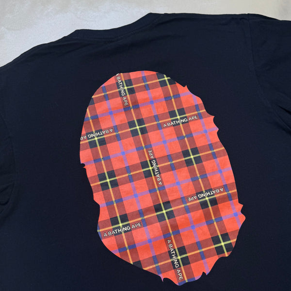[XL] Bape Red Plaid Ape Head Tee