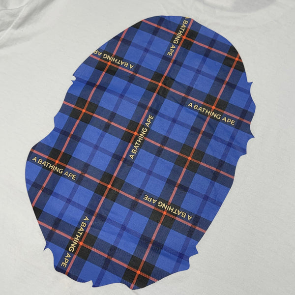 [XL] Bape Blue Plaid Ape Head Tee