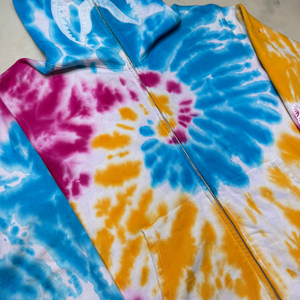 [XL] Bape Tie-Dye Full-Zip Shark Hoodie