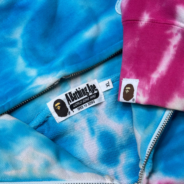 [XL] Bape Tie-Dye Full-Zip Shark Hoodie