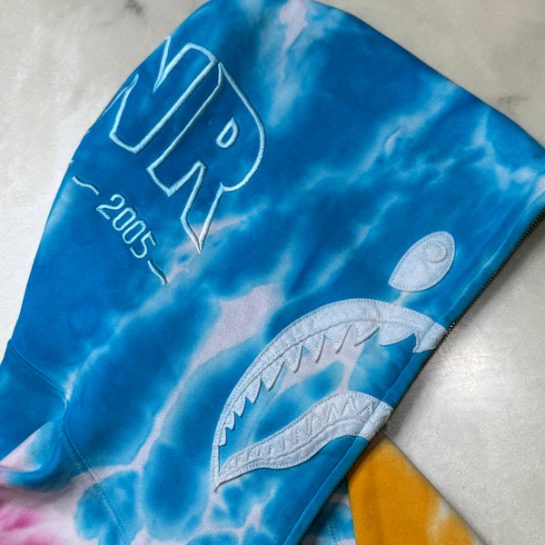 [XL] Bape Tie-Dye Full-Zip Shark Hoodie
