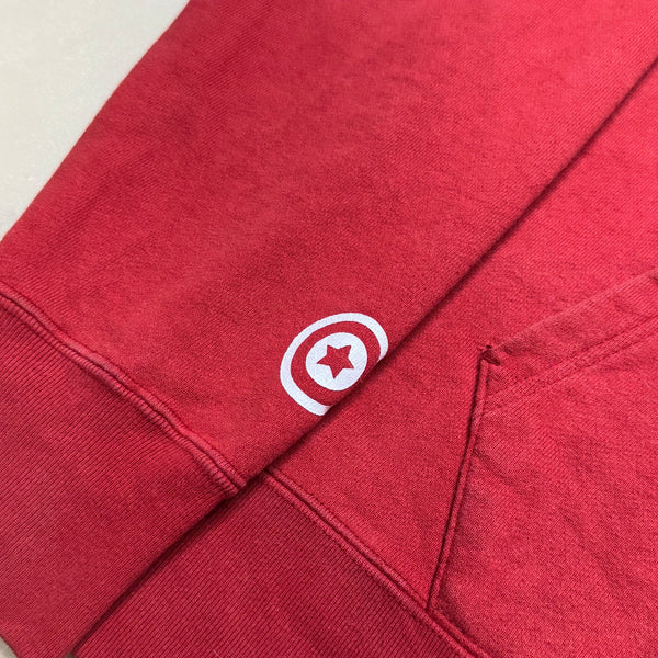 [XL] Bape Red Half Camo Full-Zip Shark Hoodie