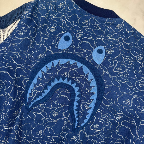 [XL] Bape Indigo Camo Shark Bomber Jacket
