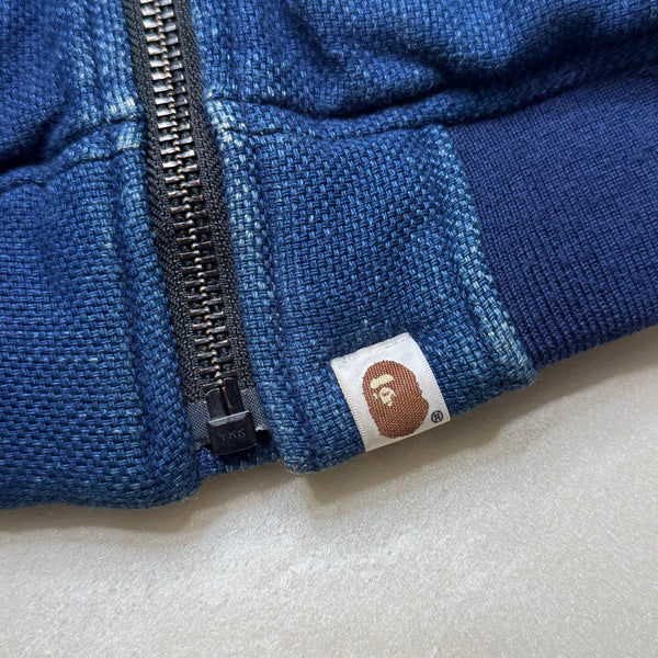 [XL] Bape Indigo Camo Shark Bomber Jacket