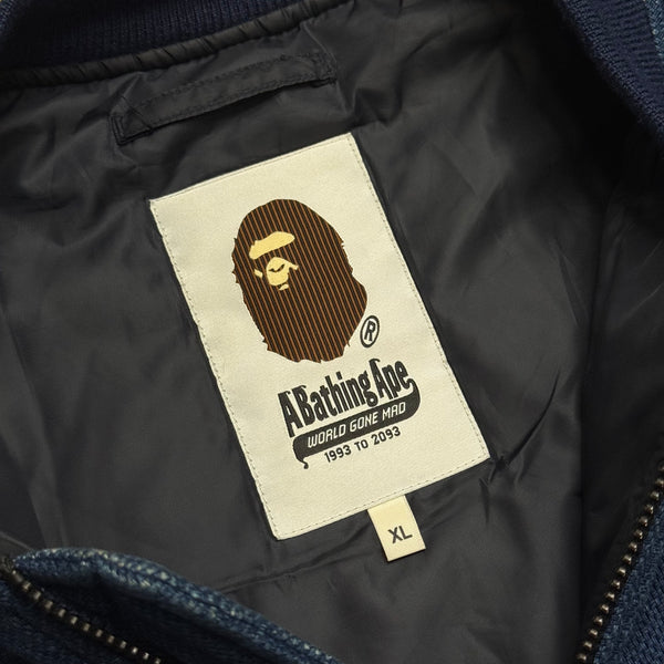 [XL] Bape Indigo Camo Shark Bomber Jacket
