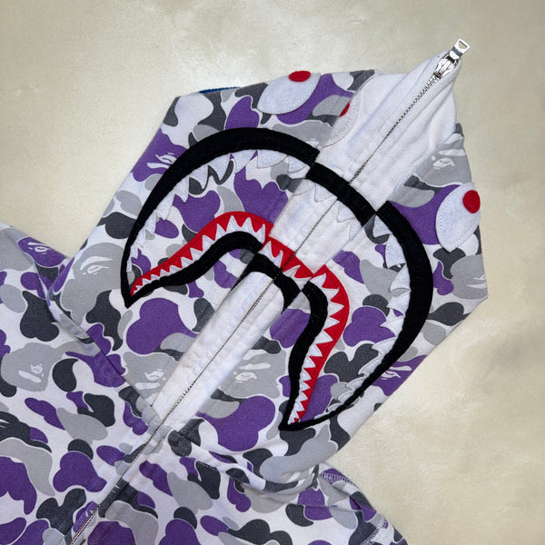 [S] Bape NY Full Camo Double Shark Hoodie
