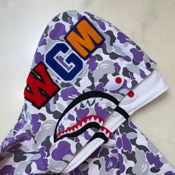 [S] Bape NY Full Camo Double Shark Hoodie