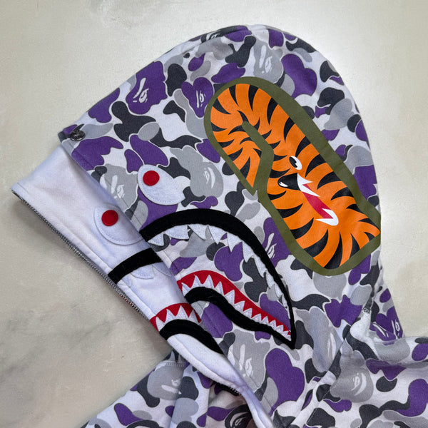 [S] Bape NY Full Camo Double Shark Hoodie