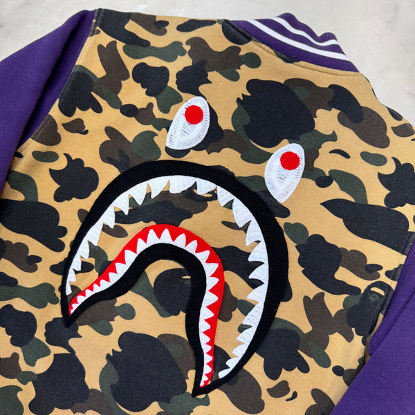 [L] Bape Purple 1st Camo Varsity Jacket