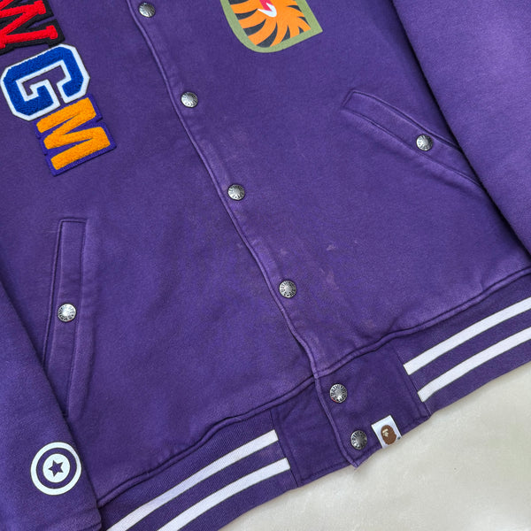 [L] Bape Purple 1st Camo Varsity Jacket