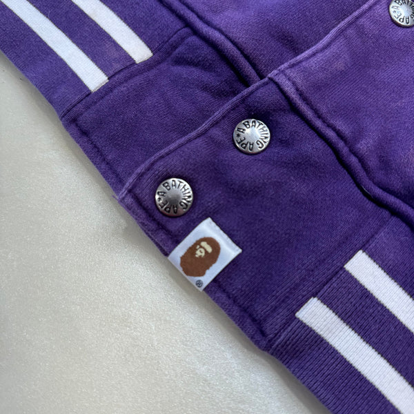 [L] Bape Purple 1st Camo Varsity Jacket