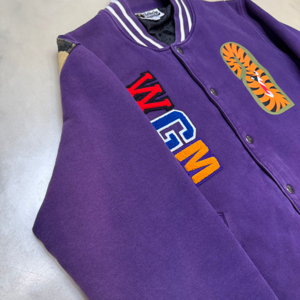 [L] Bape Purple 1st Camo Varsity Jacket