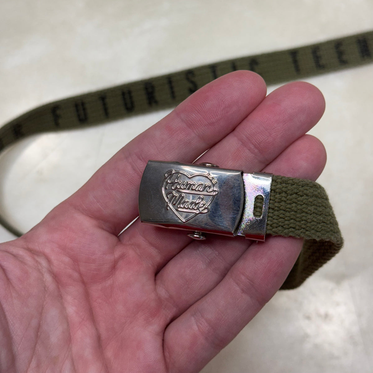 Human Made Olive Mini Belt