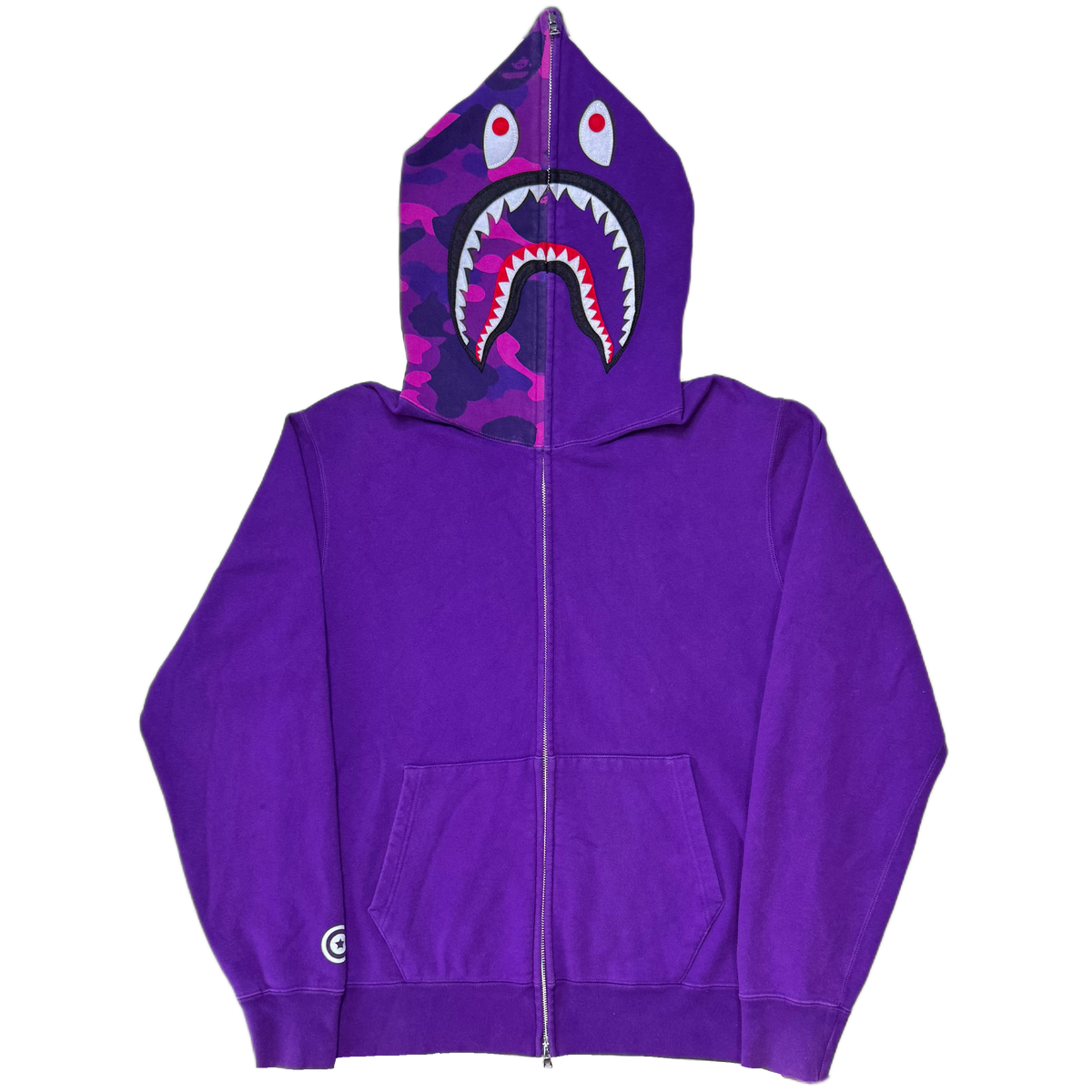 [XL] Bape Purple Half Camo Shark Hoodie