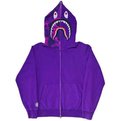 [XL] Bape Purple Half Camo Shark Hoodie