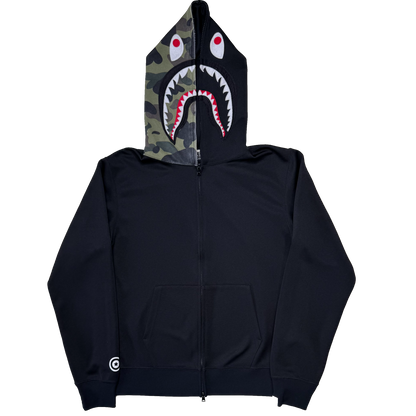 [L] Bape Half Camo Polyester Shark Hoodie