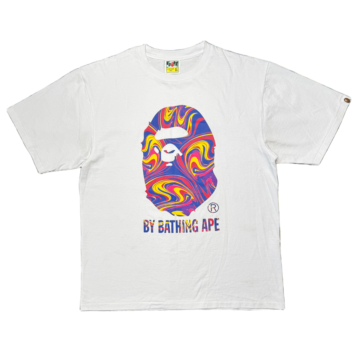 [XL] Bape Marbling Pattern Ape Head Tee
