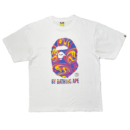 [XL] Bape Marbling Pattern Ape Head Tee