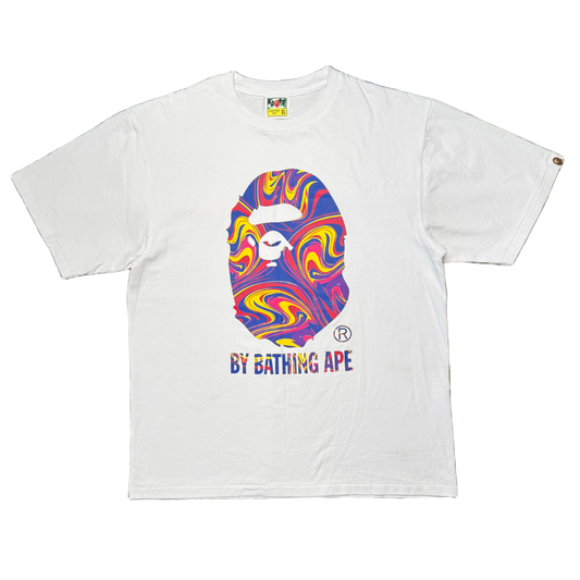 [XL] Bape Marbling Pattern Ape Head Tee