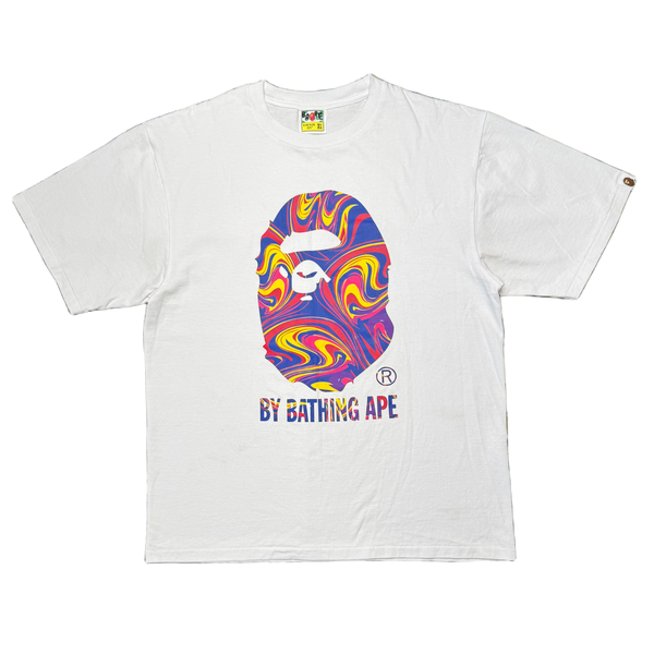 [XL] Bape Marbling Pattern Ape Head Tee