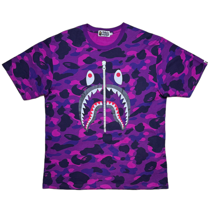 [2XL] Bape Purple Camo Shark Tee