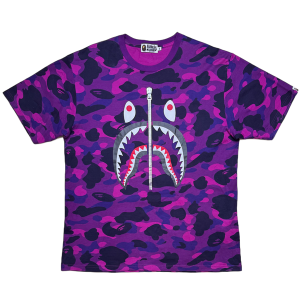 [2XL] Bape Purple Camo Shark Tee
