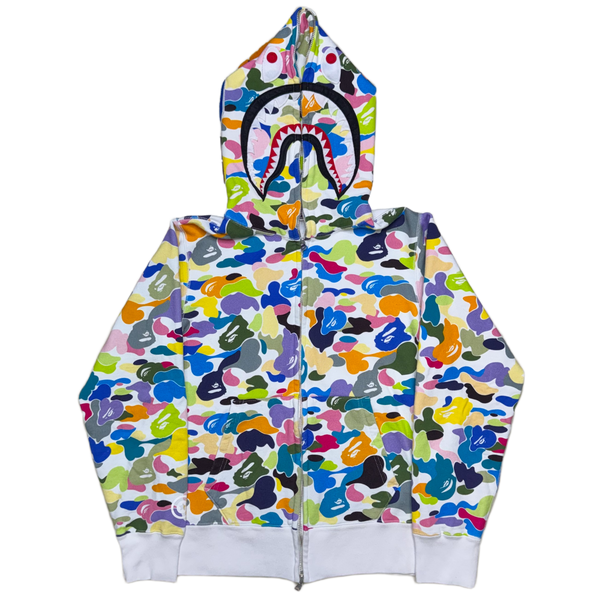 [M] Bape Full Multi Camo Shark Hoodie