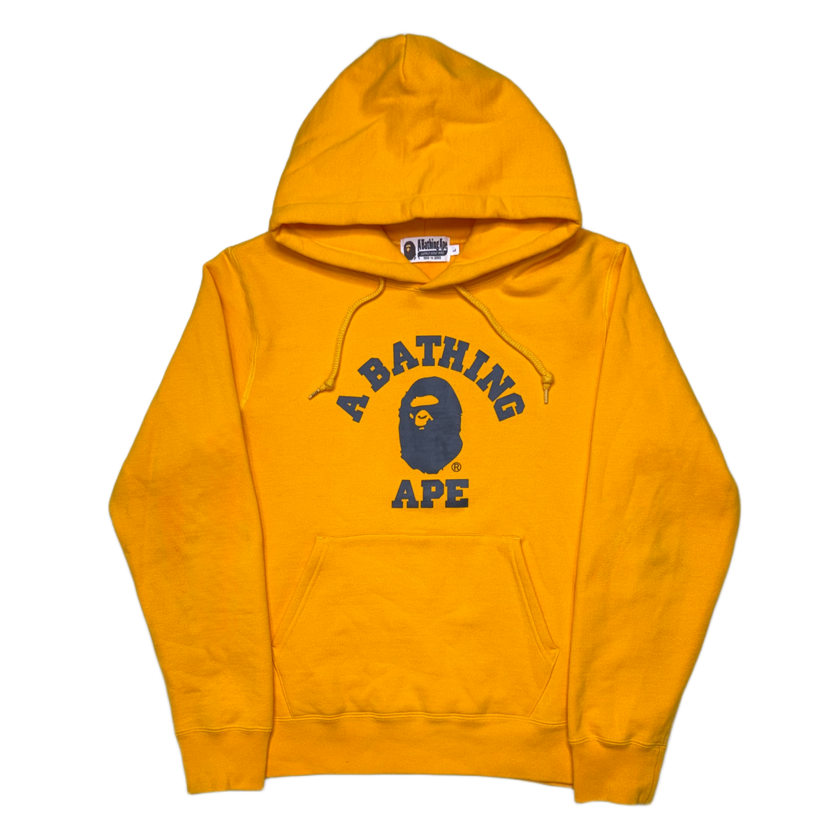 [L] Bape Orange College Logo Hoodie
