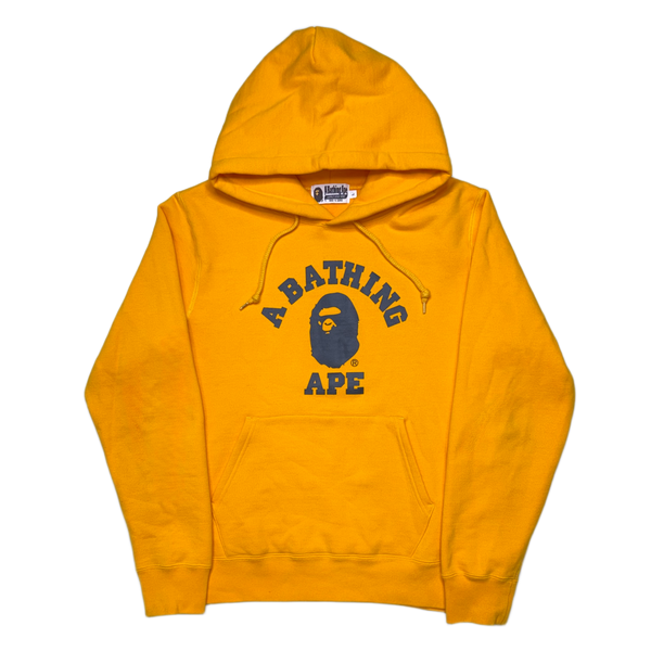 [L] Bape Orange College Logo Hoodie