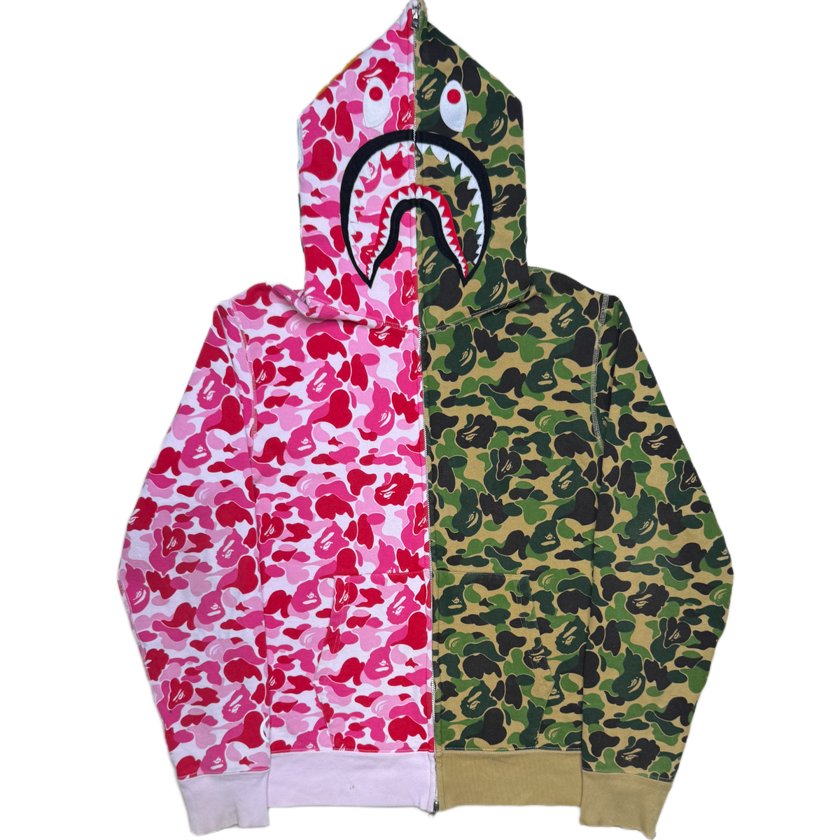 [L] Bape Split ABC Camo Shark Hoodie