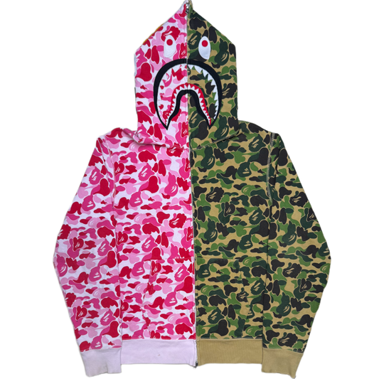 [L] Bape Split ABC Camo Shark Hoodie